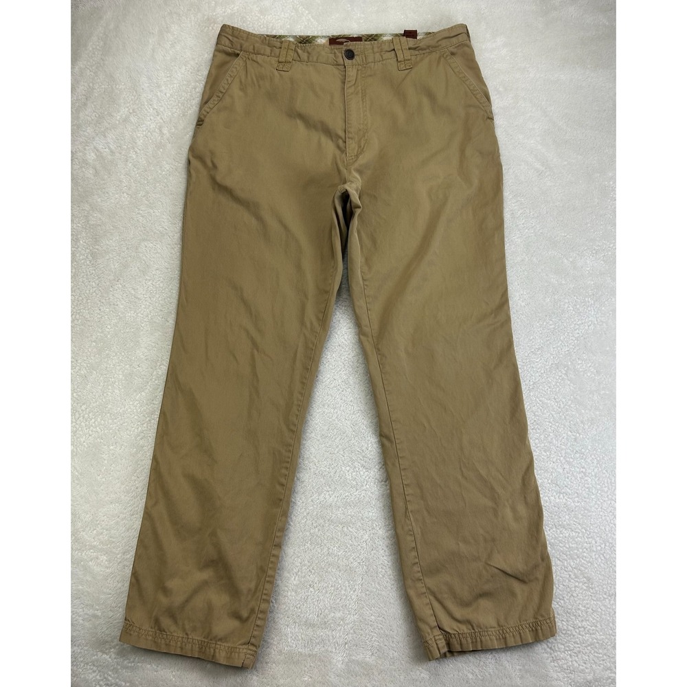 Bob‎ Timberlake Chino Pants Mens 36 Khaki Brown Cotton Straight Leg Flat Front